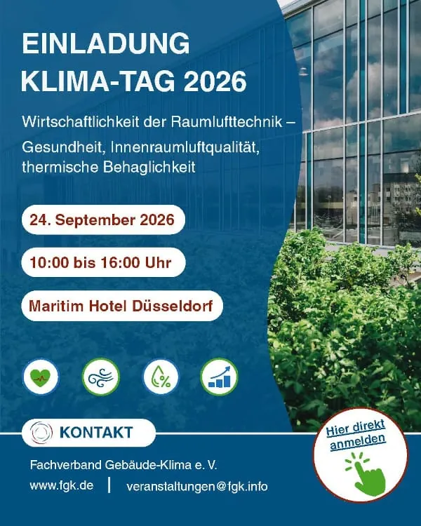 Der 17. FGK-Klima-Tag findet wie schon die Vorvorveranstaltung vor zwei Jahren im Maritim Hotel Düsseldorf am Flughafen statt.