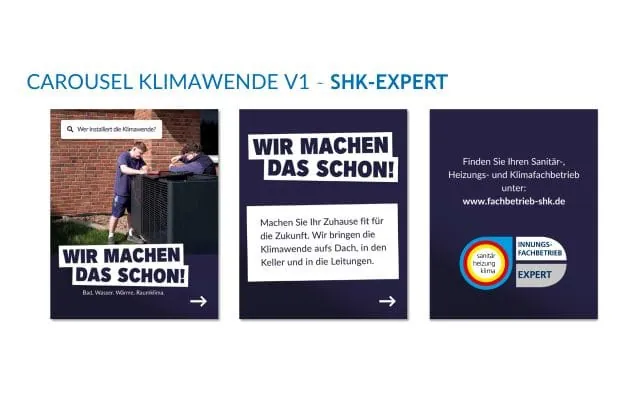 Sämtliche Anzeigen führen direkt in die Fachbetriebssuche. Dort können Interessenten ihren Standort und den gewünschten Leistungsbereich auswählen und so gezielt nach einem passenden Innungsfachbetrieb suchen.