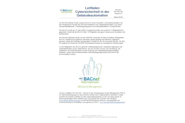 Leitfaden „Cybersicherheit in der Gebäudeautomation“ zur Kommentierung bereit