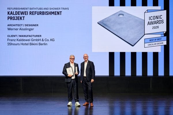 Das Refurbishment-Projekt von Kaldewei im 25hours Hotel Bikini Berlin wurde bei den Iconic Awards 2026 gleich zweimal mit „Best of Best“ ausgezeichnet.